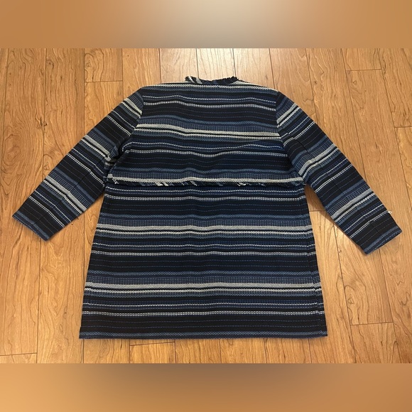 Vineyard Vines Extra Large Women's Striped Woven Cotton Jacket Deep Bay Blue - Picture 10 of 13